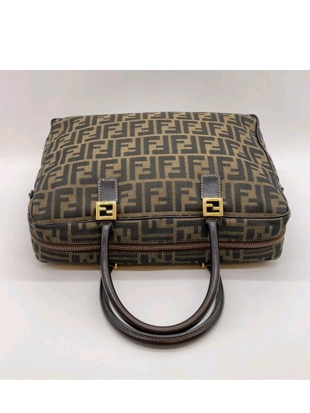 Fendi Brown FF Zucca Canvas Briefcase Tote